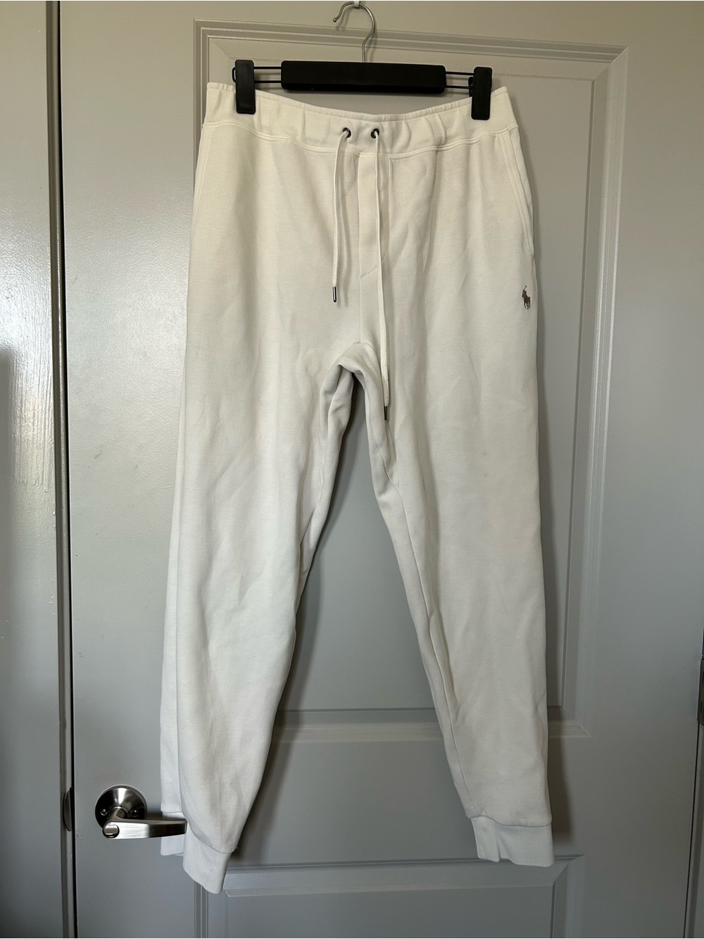 Polo by Ralph Lauren White Men's Drawstring Double Tech Fleece Sweatpants